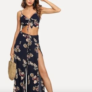 Floral Cami Top & Matching Palazzo Pant Set